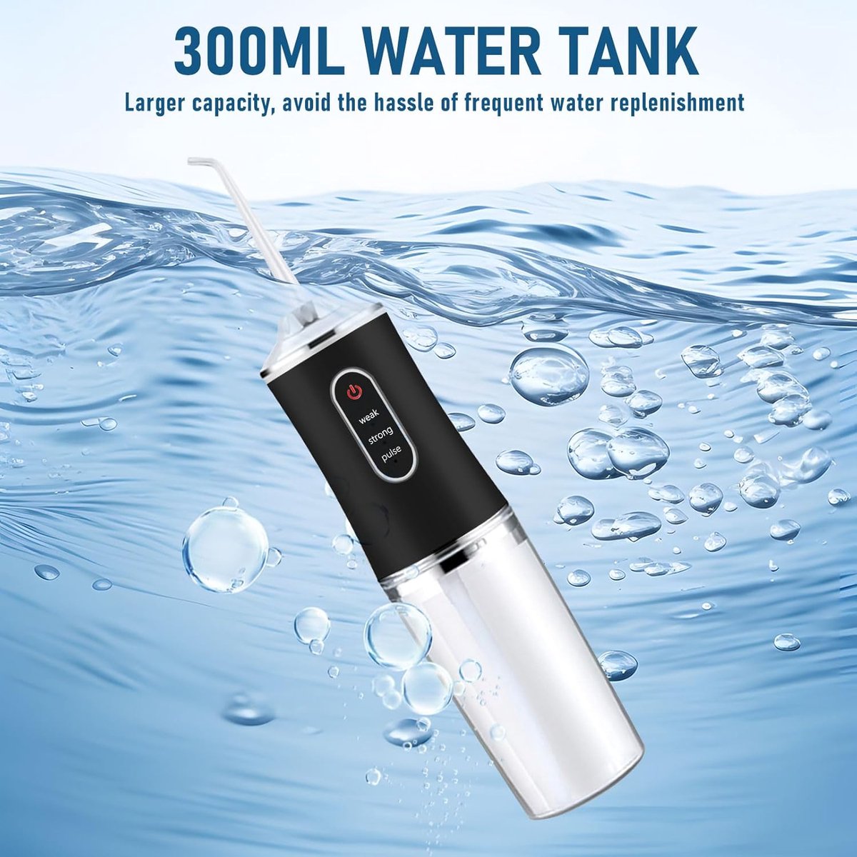 Draadloze elektrische waterflosser - 3 modi en 4 spuitkoppen thumbnail 6