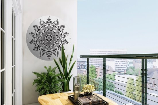 Affiche de jardin Mandalas rondes - Affiche de jardin en forme de fleur de Mandala - Affiche de jardin ronde 60x60 cm - Toile de jardin / Toile d'extérieur / Peintures pour l'extérieur (décoration de jardin)