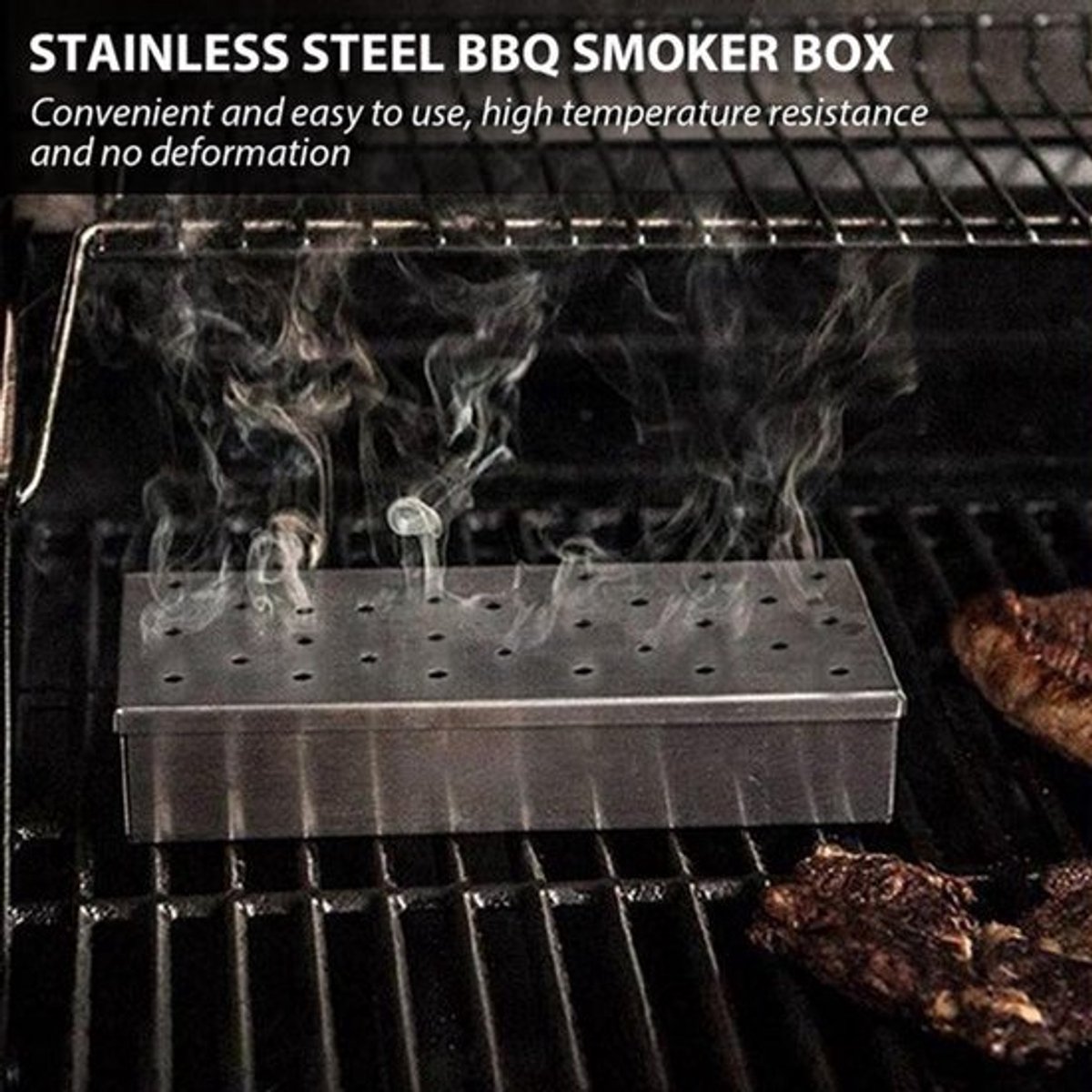 Stabiele roestvrijstalen rookbox voor BBQ - hoogwaardige grill-accessoires
