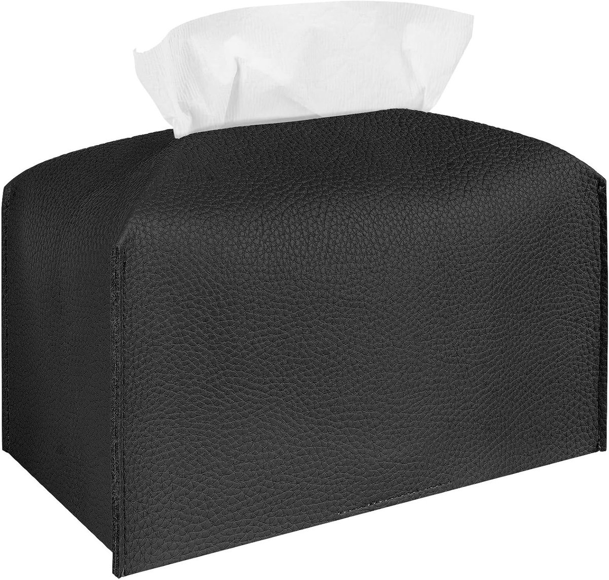 Stijlvolle Tissuebox Houder voor Badkamer en Vanity, Geschikt voor Papieren Zakdoeken en Servetten, Zwart Design voor Tafel en Bureau