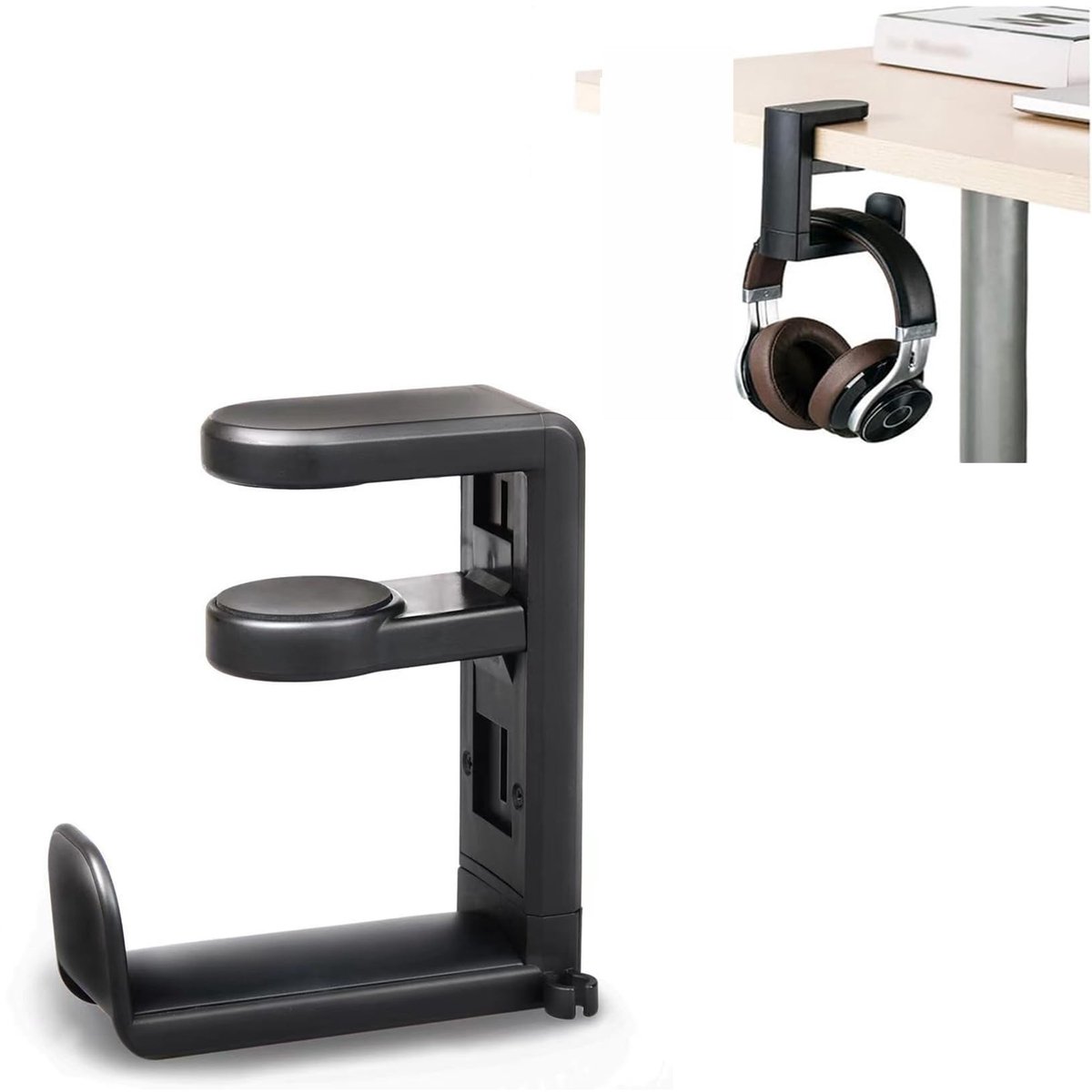 Under Desk Headphone Stand - 360° Rotating Headset Holder - Ruimtebesparend en Universeel