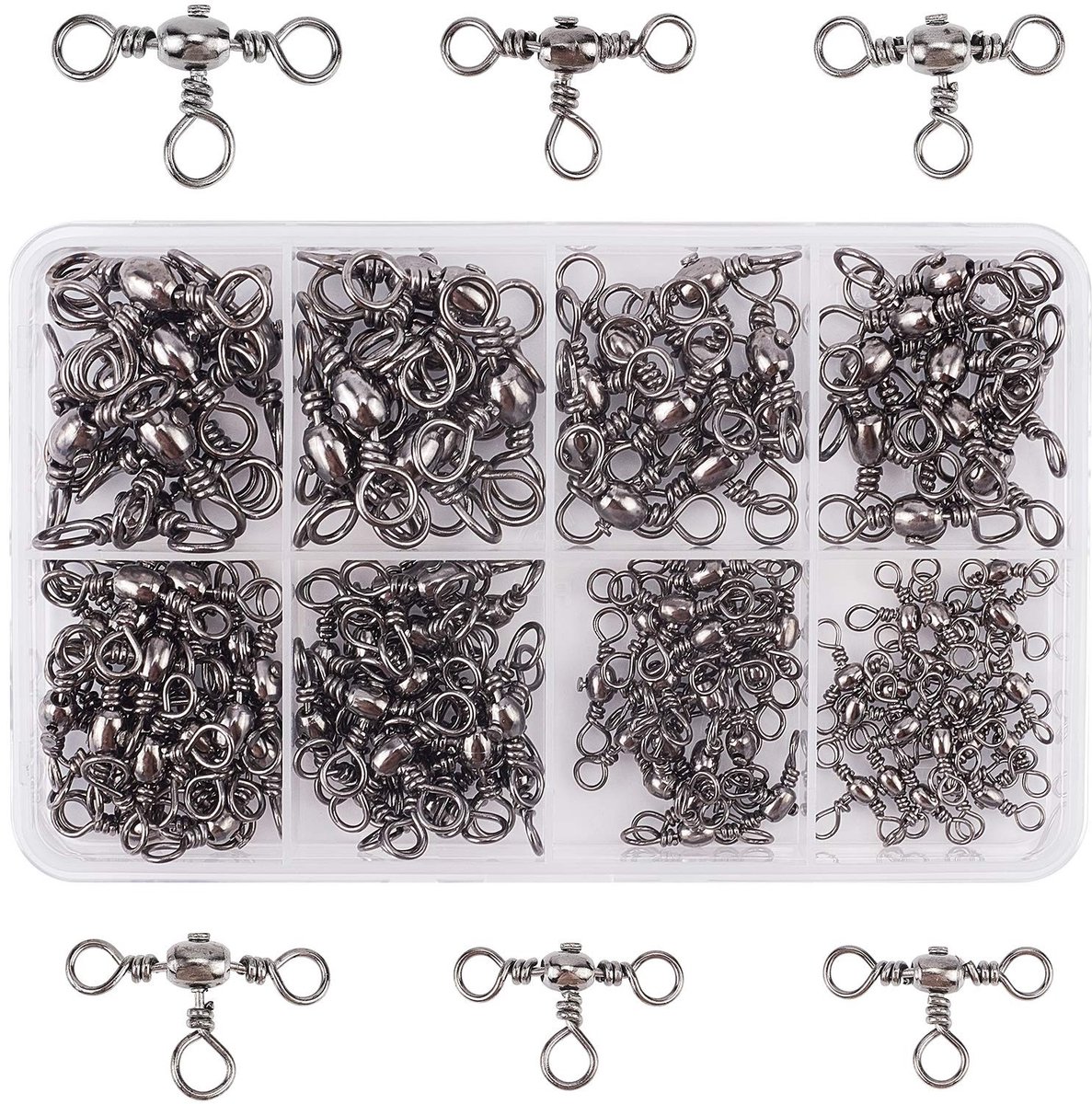 ONF3 - Vissen Vat Swivels - Triple Vat Swivels - Ideaal voor Trolling - 120 stuks - Meerval Rig - Geschikt voor Zoet- en Zoutwater