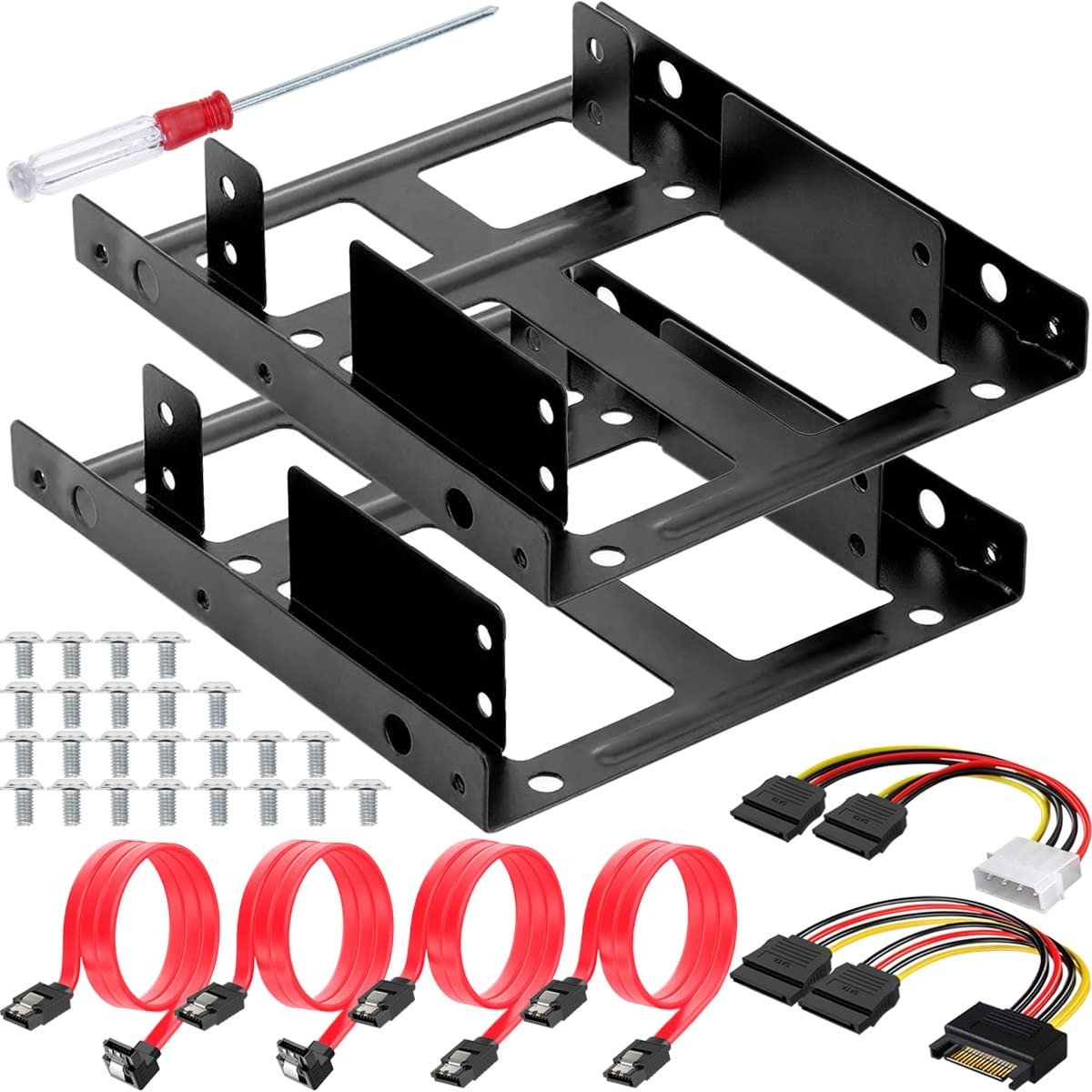 Allecto - 2.5 inch naar 3.5 inch SSD/HDD Bevestigingsbeugel - Adapter Kit voor Laptop en Desktop - Inclusief SATA Kabel - Ideaal voor opslaguitbrei..