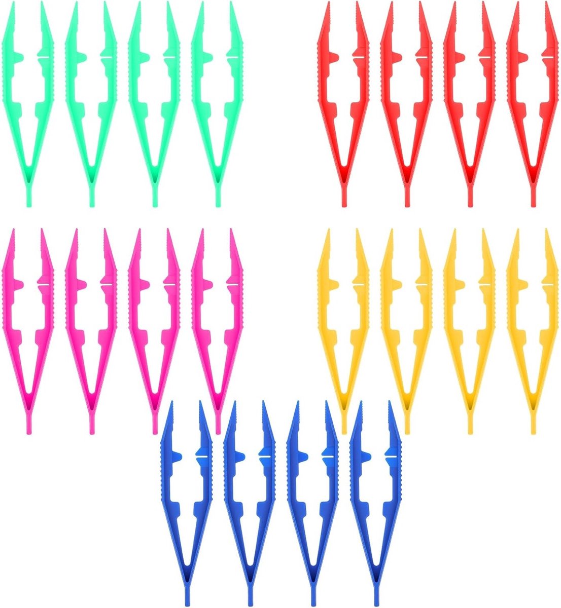 Kleurige Plastic Pincetten voor Handgemaakte Beads, 20 Stuks voor Creatieve DIY Projecten en Sieraden Maken