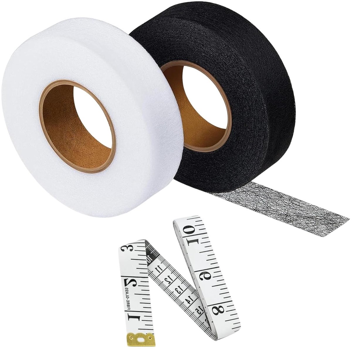 Hemming Tape voor Strijken, Wasbaar, 64 m/Rol, Zelfklevend, Inclusief Meetlint, 20 mm, Warmte-activatie, Ideaal voor het Inkorten van Gordijnen en Broeken