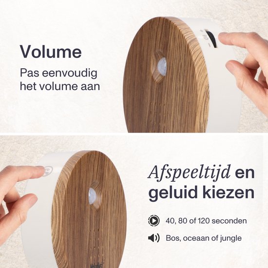 Melodiez Vogelhuisje Met Geluid - Box Incl. Batterijen en 5 Natuurlijke Vogel, Oceaan en Jungle geluiden - Vogelgeluiden Huisje Voor op Toilet - Vogelgeluiden Huisje met Sensor - Walnoot