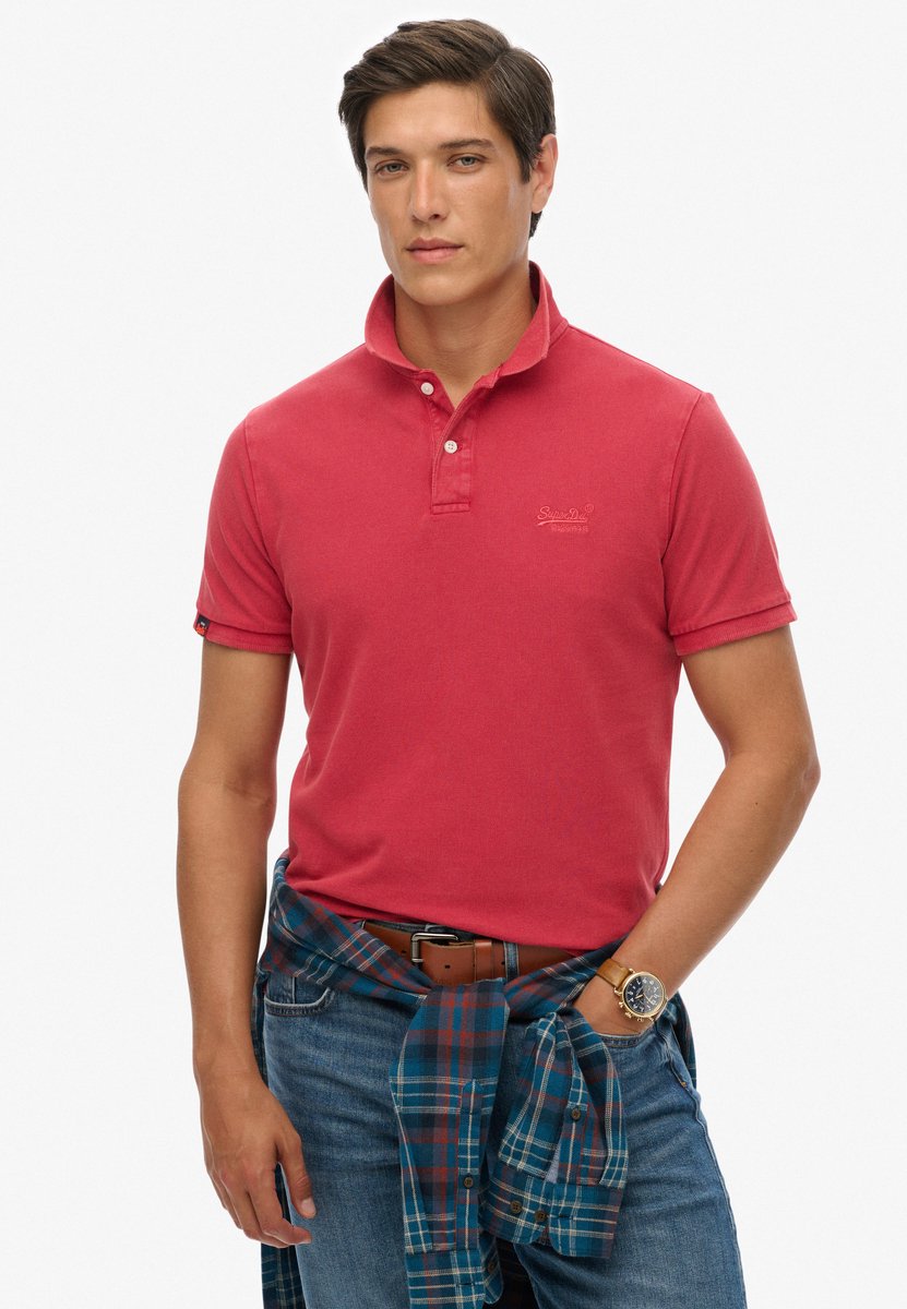 Superdry VINT DESTROY POLO Heren Poloshirt Rood