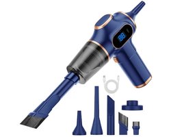 Casa Living Draadloze Mini Stofzuiger - Auto & Meubel Reiniger - Krachtige Zuigkracht - Compact & Lichtgewicht - HEPA Filter - Blauw