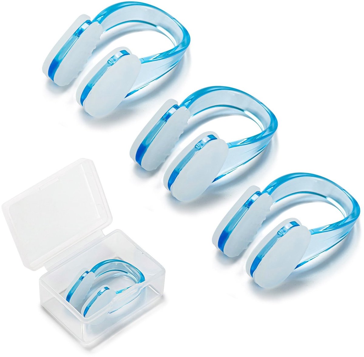 SPHProducts - Neusclips - Zwemtraining - Bescherming - Blauw - Unisex - Veilig voor volwassenen en kinderen - Set van 3