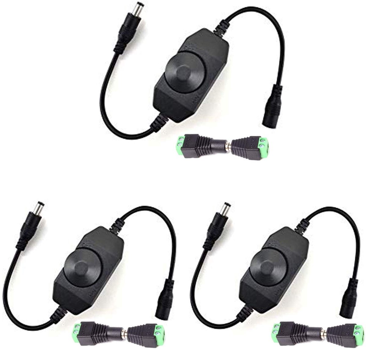 RUNCCI-YUN PWM Dimmer voor LED Strips DC 12V 6A - 3 Stuks