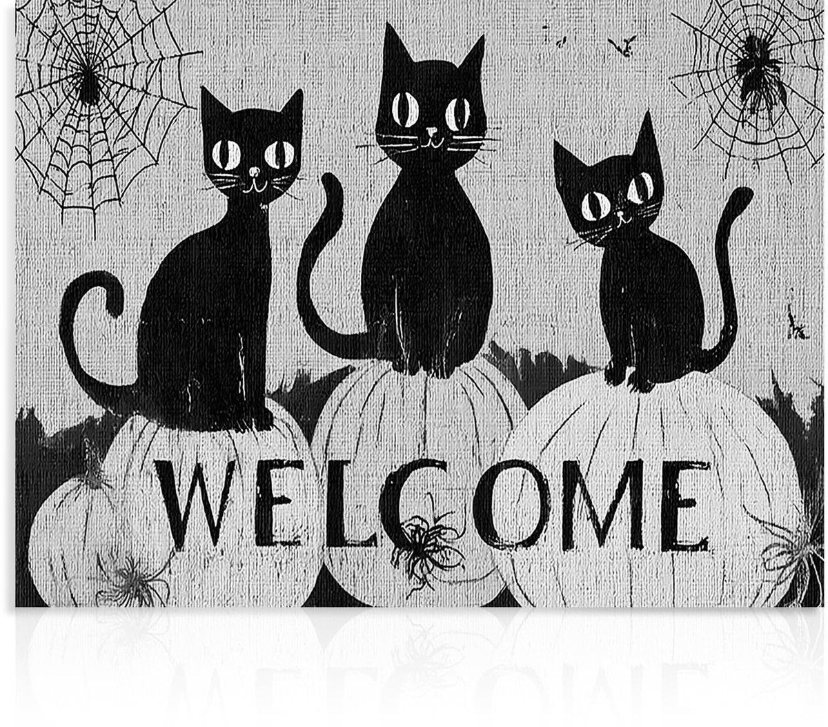 aladdien - Zwarte kat muurkunst - Halloween decoratie - Ongelijst formaat 12x16 inch - Rustieke stijl - Perfect voor woonkamer - Voor dierenliefhebber