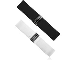 ZEACCT Vintage Elastische Tailleband voor Dames - 2 Stuks, Verstelbare Retro Riem, Zwart