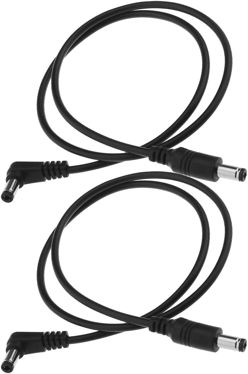 Store_9 - DC5521 Stroomkabel - Mannelijk naar Rechte Hoek - 55 cm - Zwart - Voedingskabel Accessoires - Geschikt voor Strip Licht - Zwart