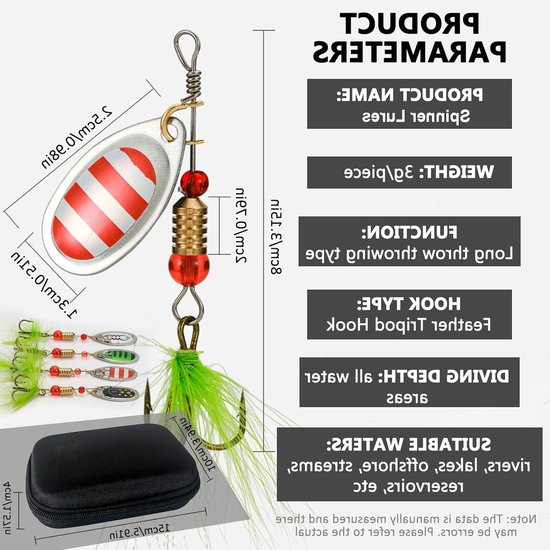 Complete Set van 43 Stuks Visserslures met Haak, Levensgetrouwe Vissersaccessoires en Opbergdoos voor Spinner en Swimbait — afbeelding 3