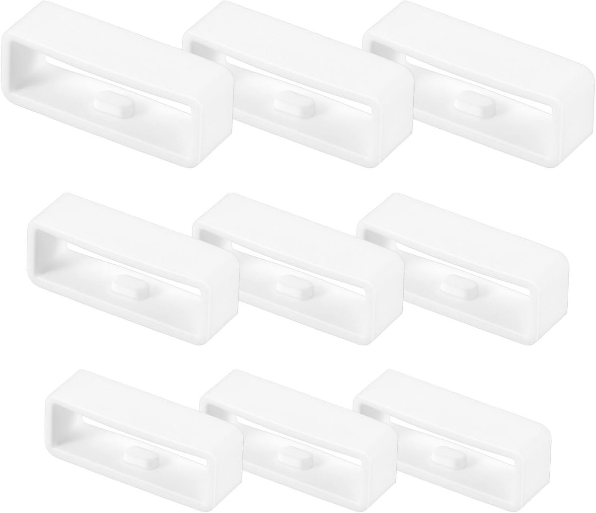 9-delige Witte Siliconen Horlogeband Set voor Unisex - Vervangbanden in 18mm, 20mm en 22mm met Loops