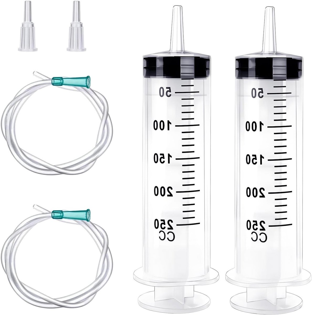 Grote plastic spuit van 250ml, 350ml en 550ml met slang voor vloeistofmeting en dosering