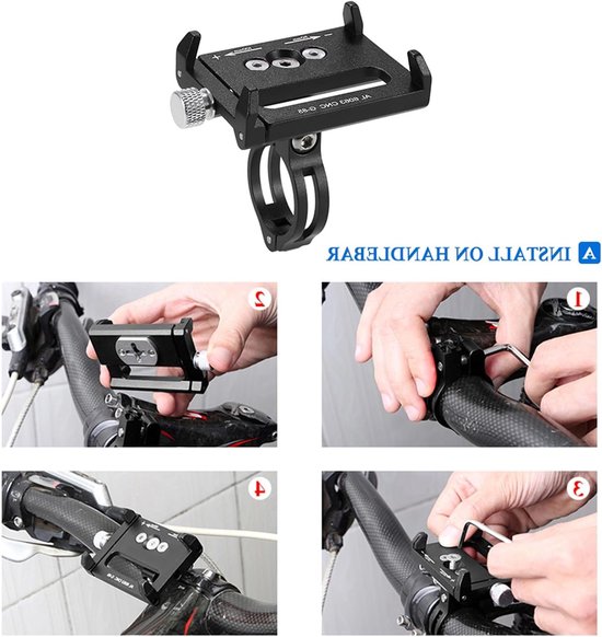 Universele Verstelbare Fiets Smartphone Houder voor Apparaten van 3.6 tot 6.2 Inch - Fietsaccessoire, Telefoonhouder, Mobiele Steun — afbeelding 4