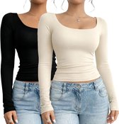 Lange Mouw Shirts Dames, Ronde Hals Tops, Slim Fit Ondershirts voor Comfort en Warmte, Basis Thermische Tops voor Elke Gelegenheid