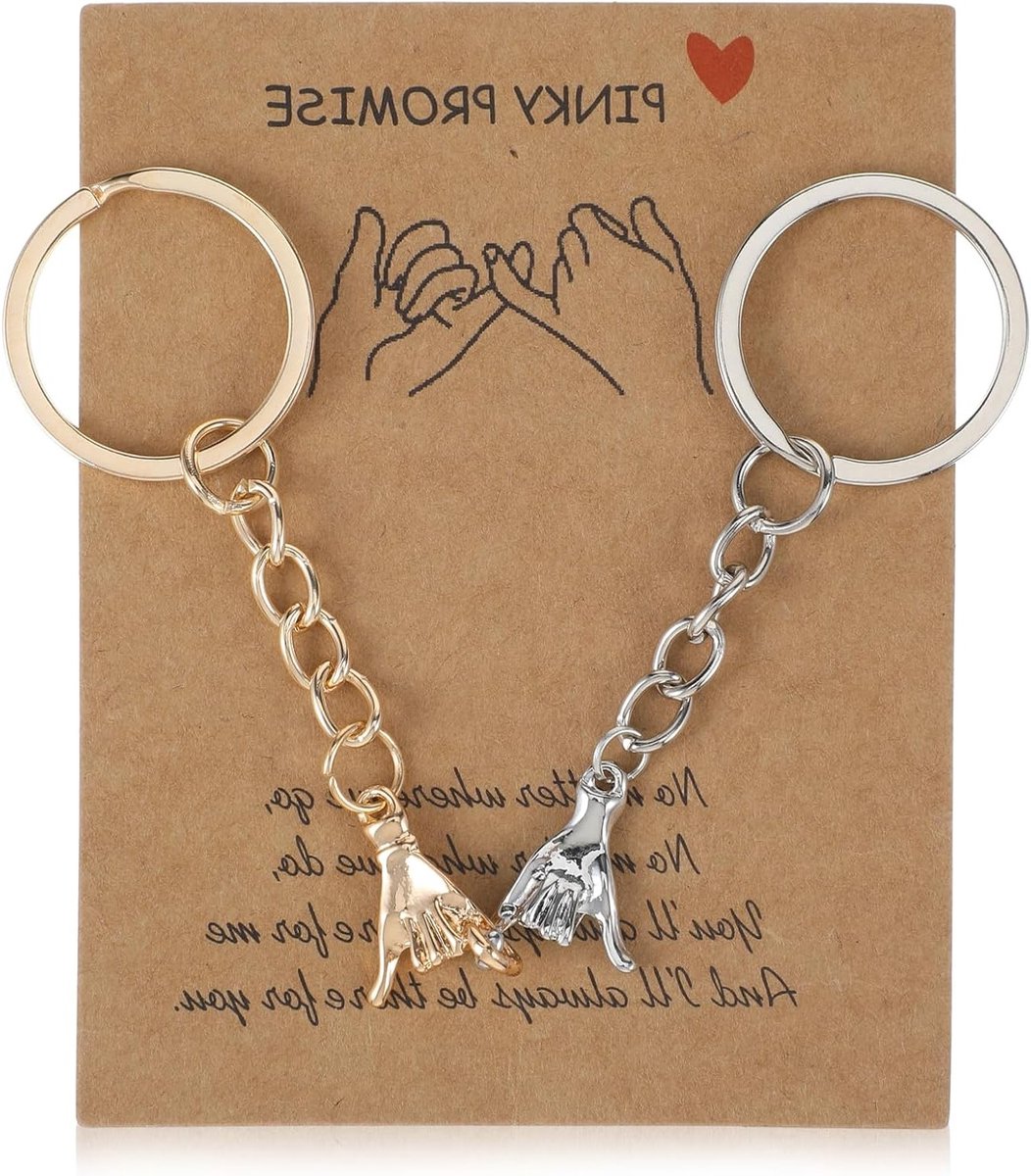 Partner Sleutelhangers voor Stellen - Cadeaus met Kaart, Adventskalender, Vrienden, Verjaardag, Jubileum, Geschenk voor Haar en Hem