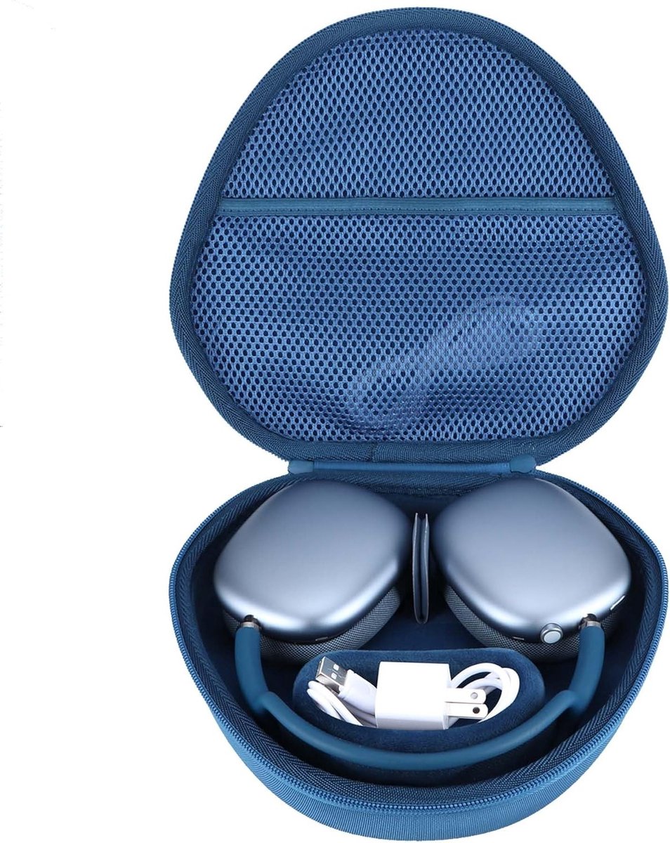 Duurzame Hard Case voor Bescherming van AirPods Max Hoofdtelefoon - Donkerblauw, Schokbestendig, Lichtgewicht, Opbergtas