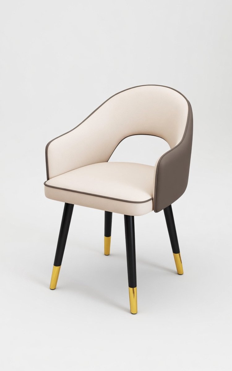 Waterdichte PU Lederen Eetkamerstoel Hoge Rugleuning Gewatteerde Fauteuil – Modern Design met Koolstofstalen Poten, Comfortabele Zitting tot 220 kg Draagkracht, Makkelijk Schoon te Maken – Ganeey