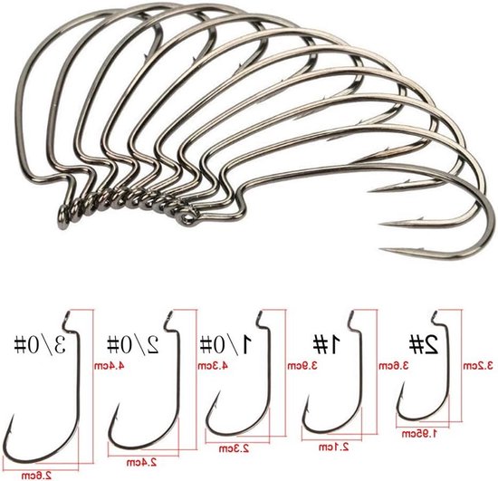 Carbon Stalen Worm Senko Aas Jig 50/100 Stuks Vissen Haak met Plastic Doos voor Effectieve Visserij van Merkloos — afbeelding 5