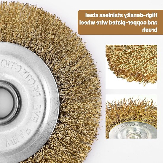 SnelShoppen - Set van 2 Stalen Draad Borstels voor Onkruid en Mos Verwijdering, Vervangende Borstels voor Tuin, Terras en Stoep, 115 mm, 16 mm Binneno van Snelshoppen — afbeelding 2