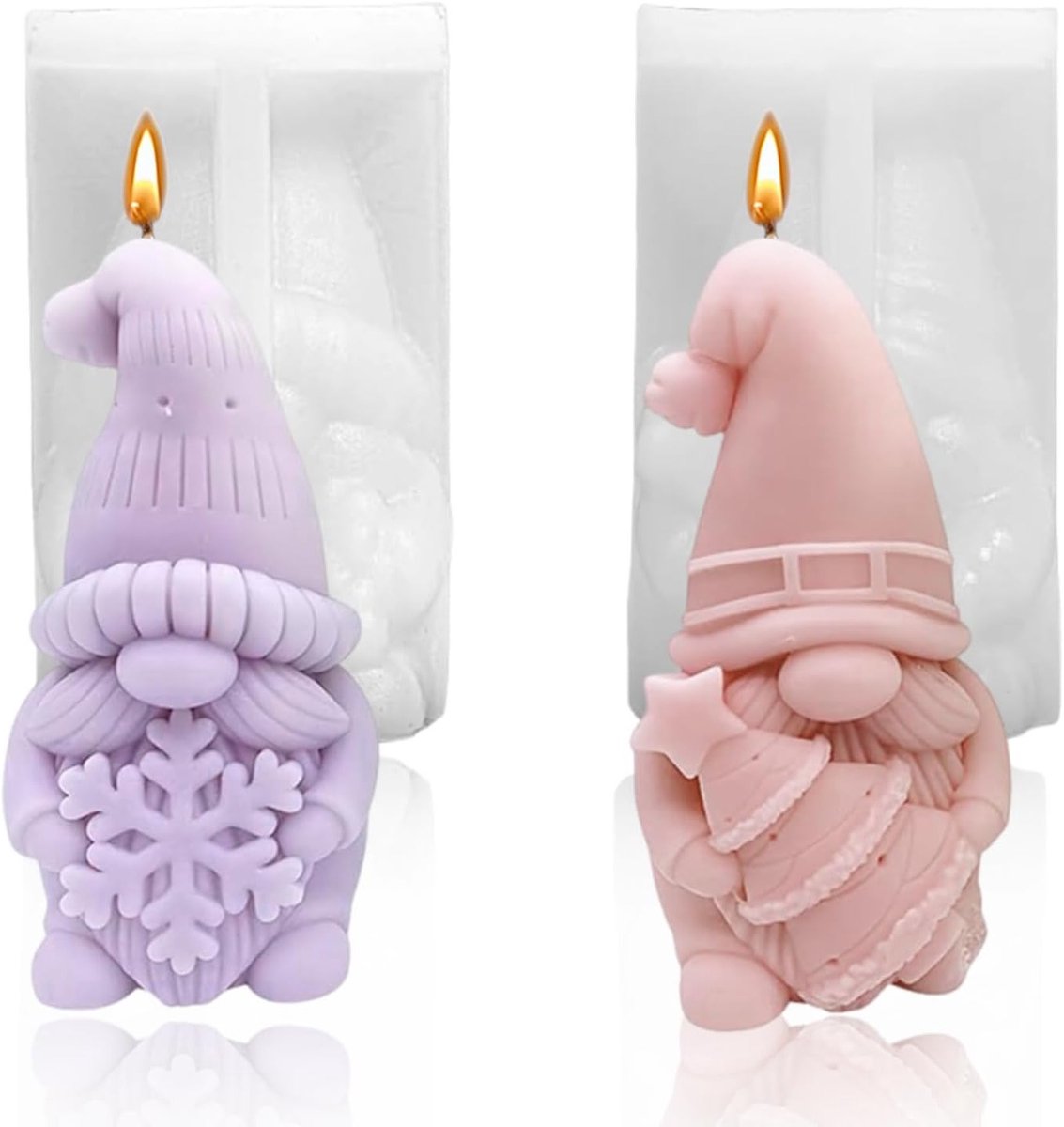 Kerstkaarsen malset van silicone met kerstelf, perfect voor het maken van kaarsen, zeep en aromatherapie.