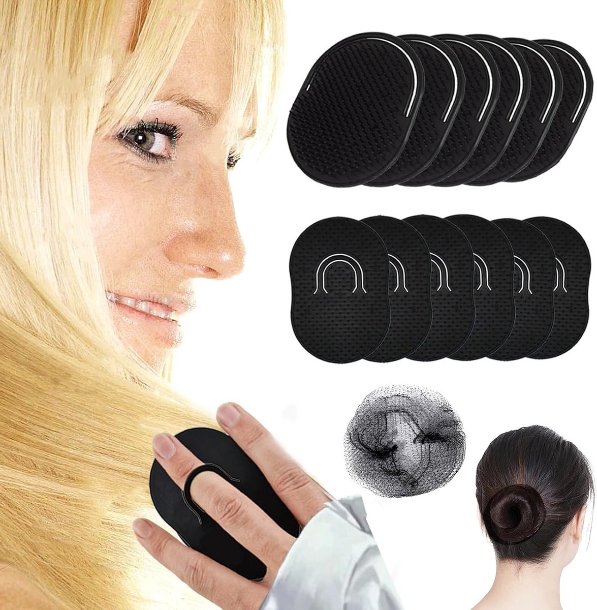 Haarnetjes en accessoires set, 20 cm, 20 stuks, inclusief kammen en hoofdhuidmassager voor perfecte styling en verzorging