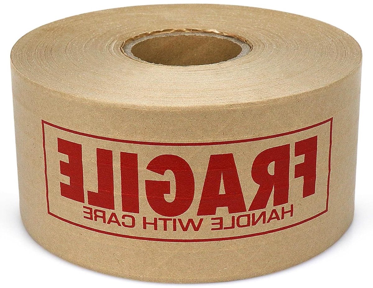 Versterkte Kraftpapier Plakband 76mm x 137m - Wateractieve Verpakkingstape, Duurzaam en Recyclebaar voor Verzenddoeleinden en Fiberglasverpakking