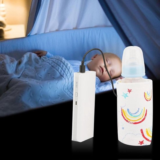 Dailygoody - Portable Baby Bottle Warmer - USB Flesverwarmer - Reiswarmhouder met Thermostaat - Rainbow - Baby-accessoire - Geschikt voor thuis en ond... — afbeelding 2