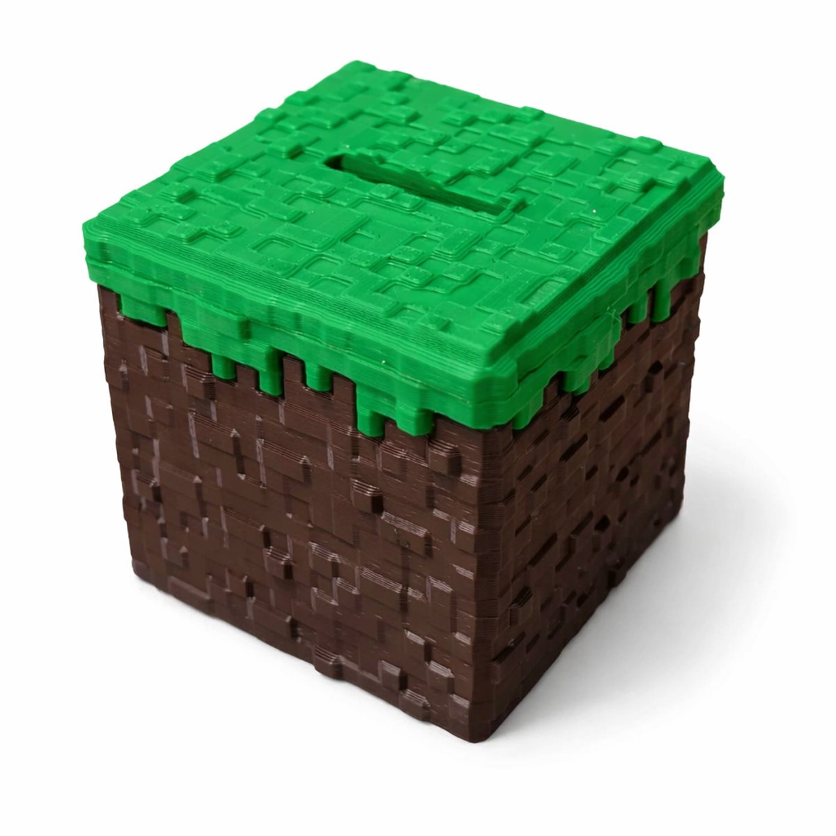 Minecraft Spaarpot Grasblok - Unieke Vierkante Piggy Bank 7x7x7 Cm - Gamer Cadeau Voor Kinderen En Volwassenen - Originele Cadeau Idee Minecraft Fans - Decoratie Kinderkamer Bureau Accessoire - Groen