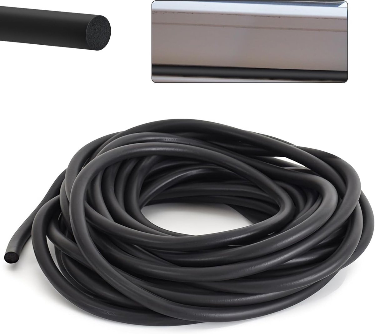 5 meter rond afdichtkoord van EPDM, Ø 4 mm, voor het afdichten van voegen, deuren en ramen, waterdicht en duurzaam afdichtprofiel