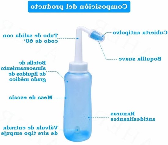 Nasal Rinse Kit voor Neusspoeling, 300 ml Vernevelaar voor Kinderen en Volwassenen, Effectieve Neusreiniging en Allergie Verlichting — afbeelding 2