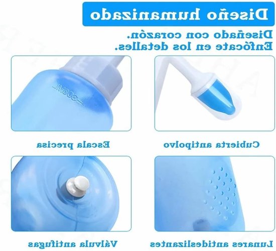 Nasal Rinse Kit voor Neusspoeling, 300 ml Vernevelaar voor Kinderen en Volwassenen, Effectieve Neusreiniging en Allergie Verlichting — afbeelding 3