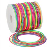 Multicolor koord voor sieraden maken 45 meter dun draad 0,8 mm regenboog kleuren armband weef draad nylon touw voor kralen rijgen en handwerk