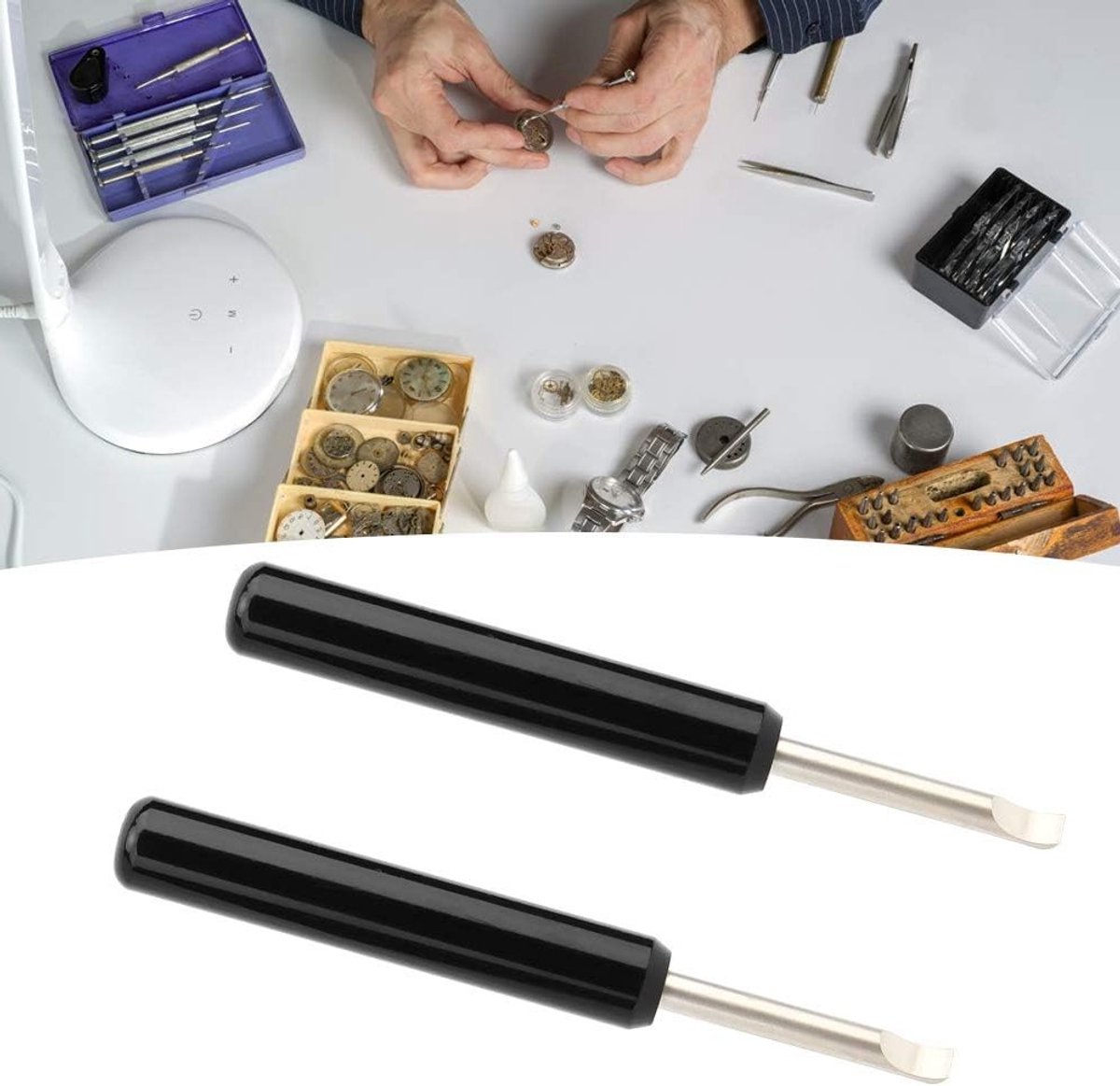 Professionele Horloge Reparatie Set met Batterijverwijderaar en Duurzame Opener voor Luxe Horloges - 2 Stuks van 4.2 Inch, Inclusief Gereedschap en Accessoires