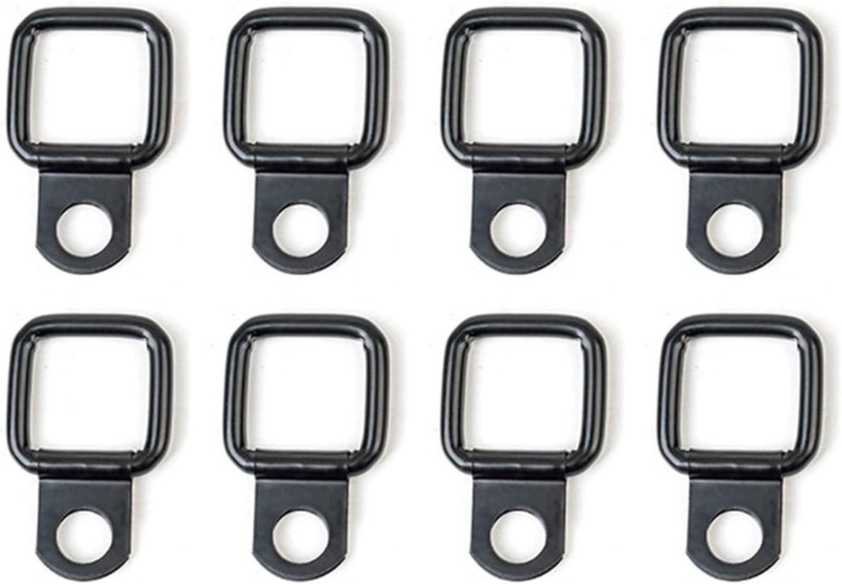 Set van 8 D-vormige oppervlakte ringen - zware hijsoogjes voor aanhangers - roestvrijstalen lashing ogen - 200 kg draagvermogen - accessoires voor veilig vastzetten van lading