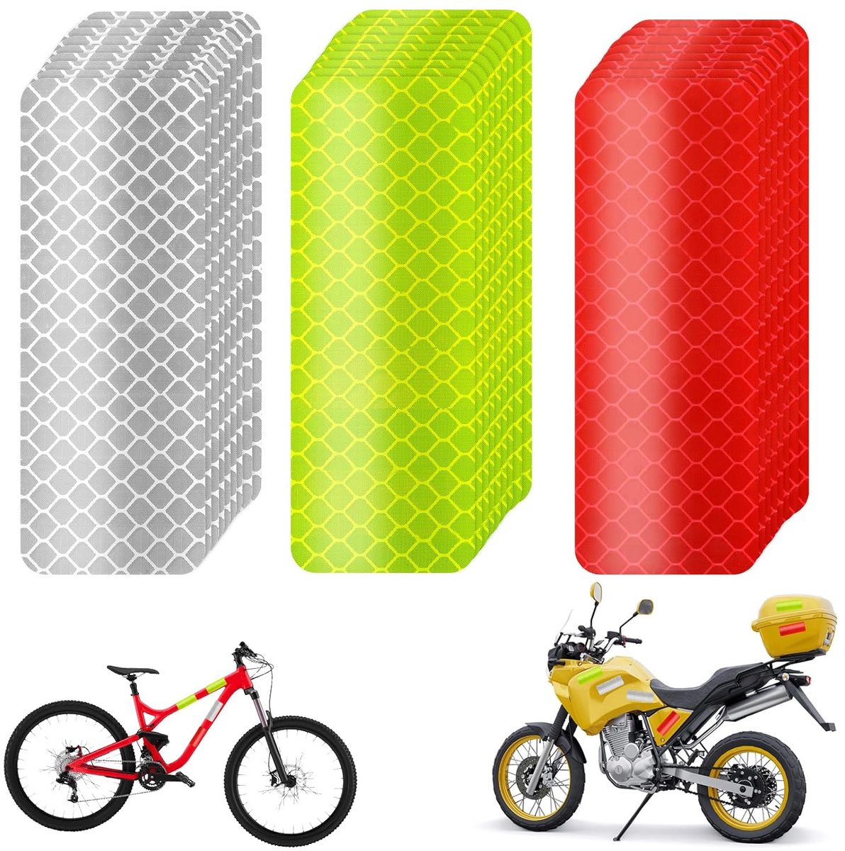 30 stuks reflecterende stickers - waarschuwing reflecterende tape - waterdichte veiligheidsreflecterende strips voor fietsen en motoren