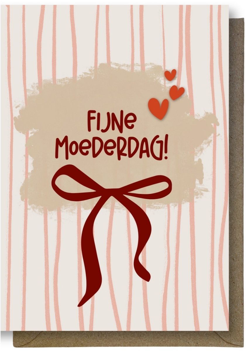 Luxe moederdag Wenskaart - moederdagkaart - Fijne moederdag - 12x17cm - gevouwen kaart Inclusief gekleurde envelop