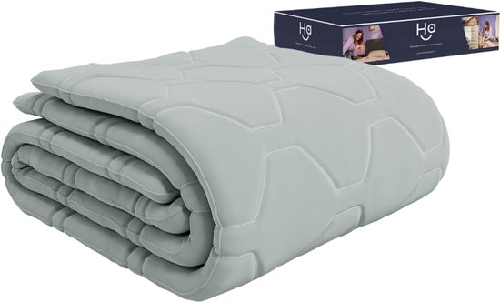 HappyBed Dekbed zonder overtrek 240x220 - Bedrukt dekbed zonder hoes - Hoesloos Dekbed met Print - Wasbaar - Lits Jumeaux - Grijs