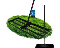 KOTARBAU® Gazon Egaliseer, Staal, 90x30 cm, Zwart, 175 cm, Lawn Leveler, Leveling Rake, Gazon Vlak Maken, Lawn Leveling Tool