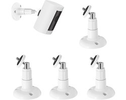 4 Stuks Camera Bevestiging - 360° Graden Verstelbaar - Verstelbare Camera Wandbeugel Houder - Beveiligingscamera Beugel - Wandmontage - Geschikt Voor Ring / Arlo / Wyze Beveiligingscamera's - Wit
