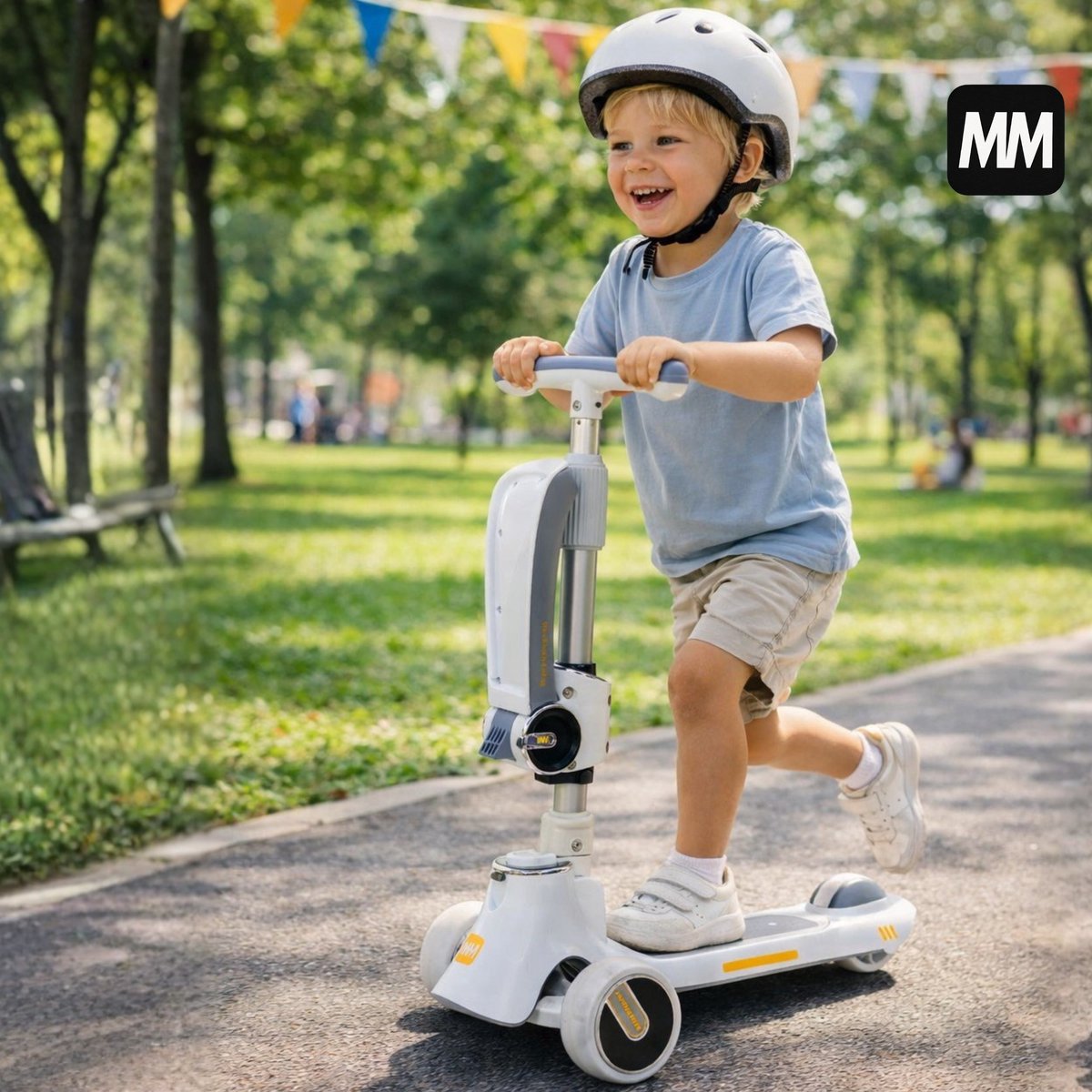 MiniMover Kinderstep 2in1: LED, 3 wielen, loopfiets/step thumbnail 3