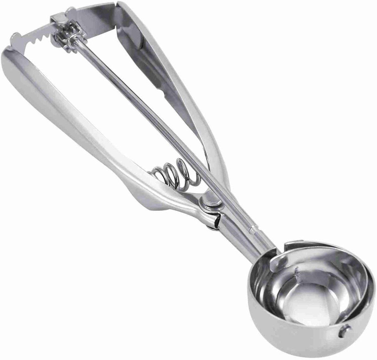 Ijsschep - Koekjeslepel - Desserts Maken - Met Trigger Mechanisme - 4CM Diameter - Zilverkleurig