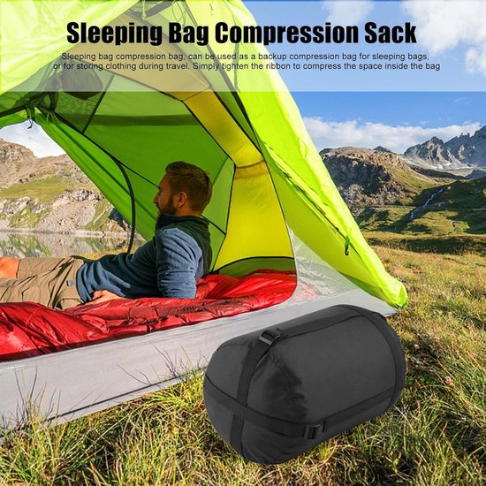 Opbergtas - Compressiezak - Kamperen en reizen - Verstelbare lengte - 43x23cm - Zwart — afbeelding 2