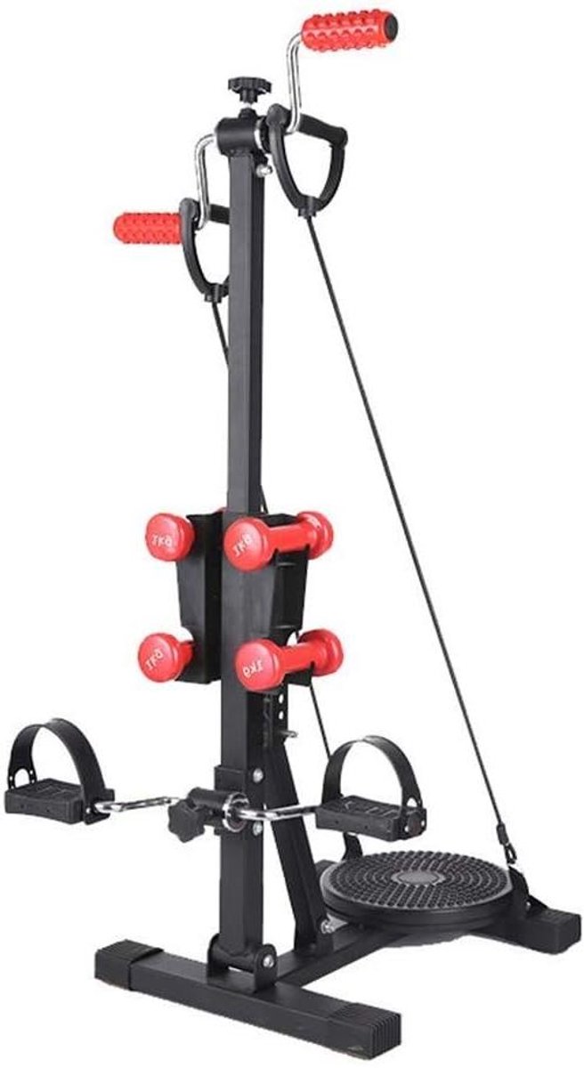 Fitness Fiets - Hometrainer Trap - Spierversterking Thuis - 2-in-1 Arm Been - 57x40x100 cm - Zwart