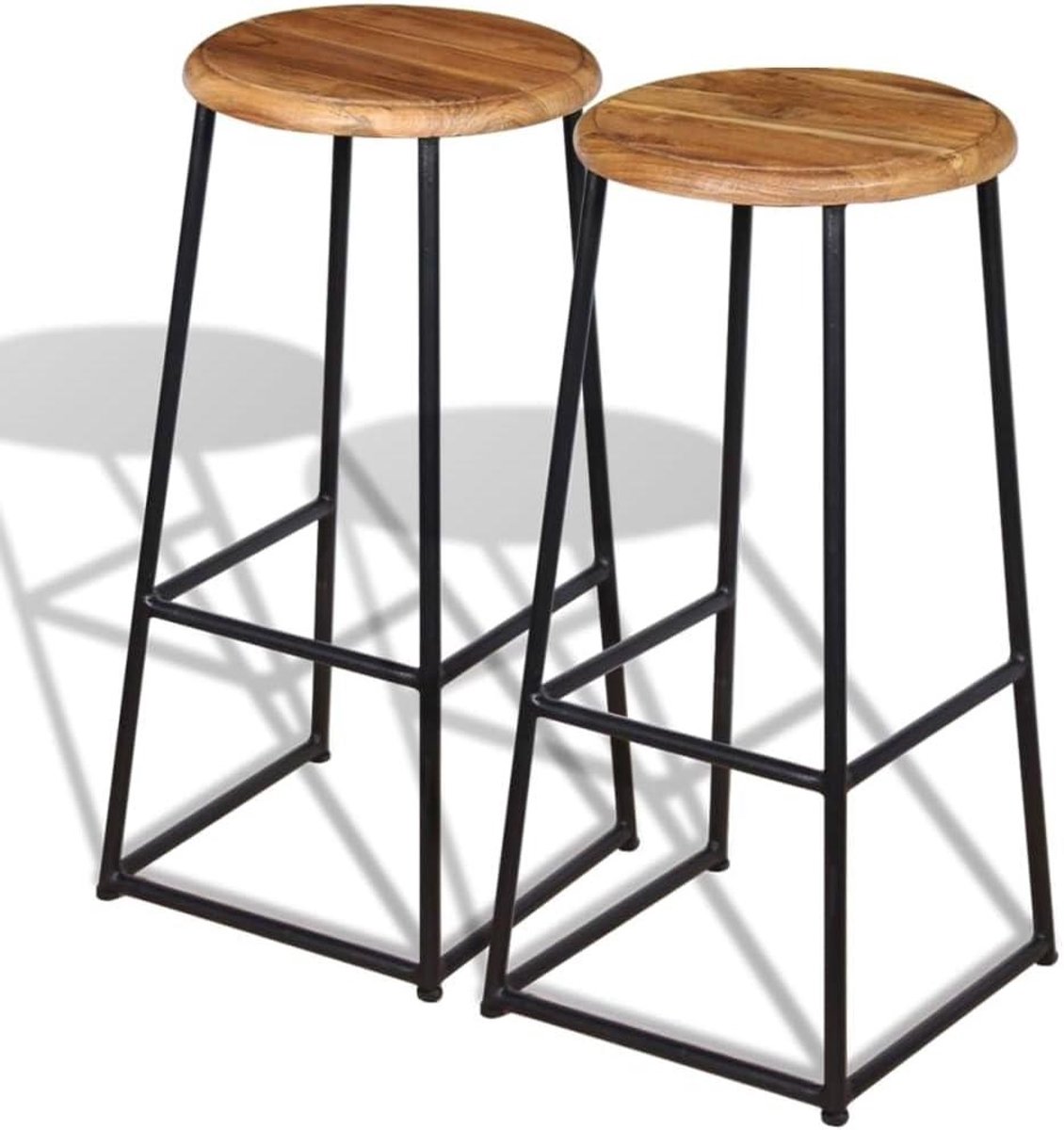 Barkruk set - Barstoelen - Aanrecht - Industrieel design - 76 cm hoog - Bruin