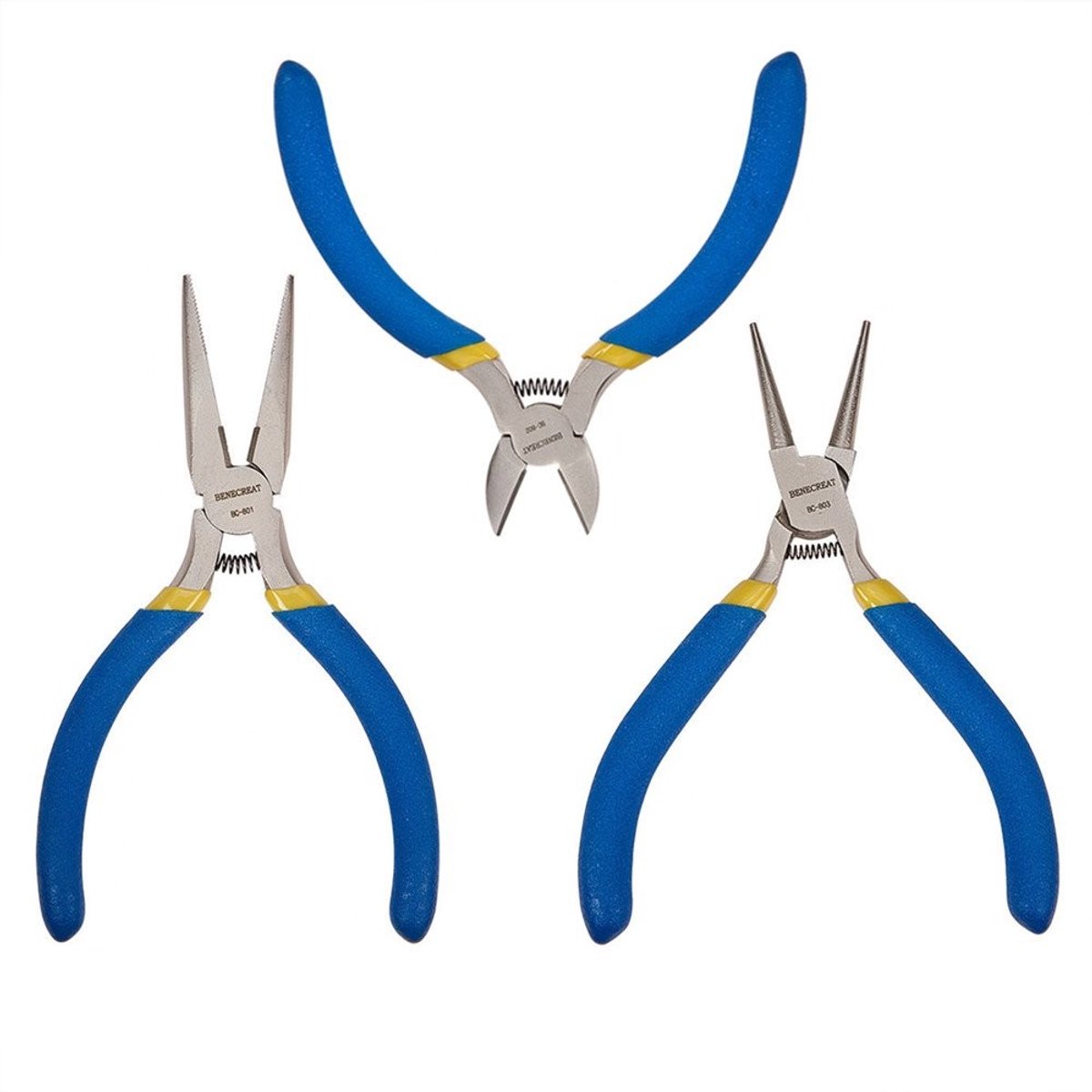 Dailygoods - Sieradentangset - Voor het maken van sieraden - Ergonomisch handvat - Roestvrij staal - Punttang, zijsnijder, ronde tang - Geschikt voor