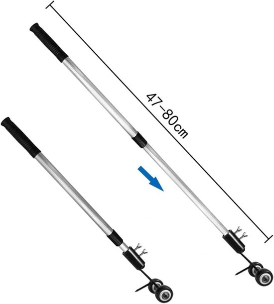 Onkruidverwijderaar - Gazonhulp - Tuinonderhoud - Verstelbare Lengte - 47-80cm - Grijs — afbeelding 2